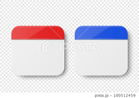 Vector 3d Realistic Paper Classic Simple Minimalistic Red and Blue Calendar Icon Set Closeup Isolated on White Background. Design Template for Holiday Card, Banner, Wall Calendar Vector 3d Realistic Paper Classic Simple Minimalistic Red and Blue Calendar Icon Set Closeup Isolated on White Background. Design Template for Holiday Card, Banner, Wall Calendar 100512459
