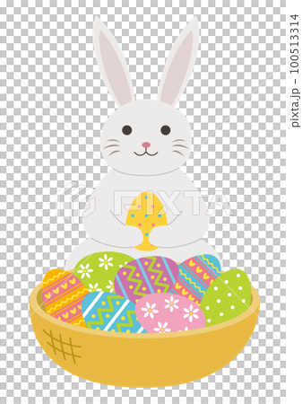 Easter egg and rabbit illustration_2 100513314