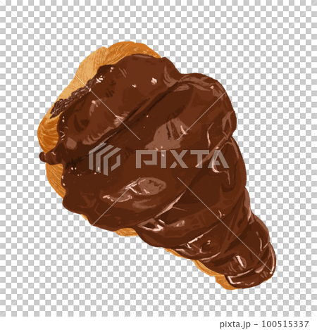 Analog illustration style chocolate cornet 100515337