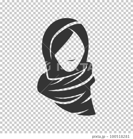 moeslim hijab female logo template Icon Illustration Brand Identity. Isolated and flat illustration. Vector graphic 100518281
