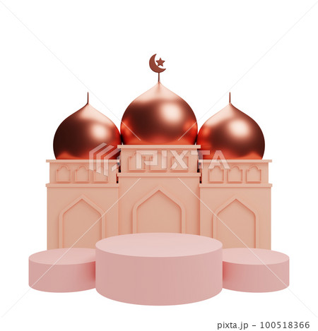 3d rendering of the podium with islamic concept 3d rendering of the podium with islamic concept 100518366