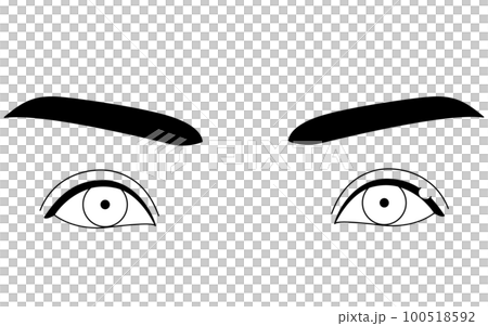 Medical illustration, line drawing illustration of eye disease / stye (outer hordeolum) 100518592