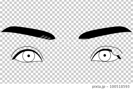 医療イラスト、眼病・ものもらい（霰粒腫）の線画イラスト 100518593