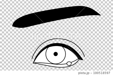 医療イラスト、眼病・ものもらい（内麦粒腫）の線画イラスト 100518597