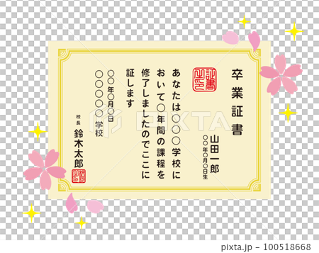 卒業関連のイラスト 卒業関連のイラスト 100518668