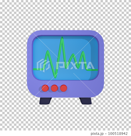 3d icon ECG Monitor Medical theme 100518942
