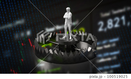 man on Bear Trap for Business concept 3d rendering 100519025