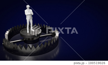 man on Bear Trap for Business concept 3d rendering 100519026