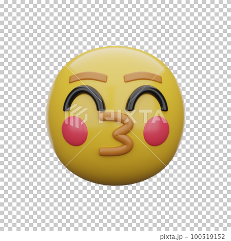 3d emoji Kissing Face with Closed Eyes 100519152