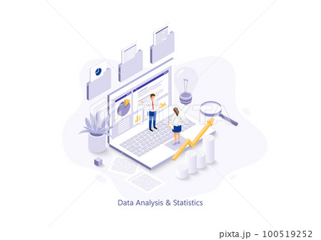 People Characters Working With Data Analysis, Business Statistic, Management, Consulting, Marketing. illustrator vector People Characters Working With Data Analysis, Business Statistic, Management, Consulting, Marketing. illustrator vector 100519252
