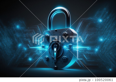 Neon data with locked padlock on dark background. Concept of protection technology, security and confidentiality. Safety, encryption, privacy, digital cybersecurity Neon data with locked padlock on dark background. Concept of protection technology, security and confidentiality. Safety, encryption, privacy, digital cybersecurity 100520061