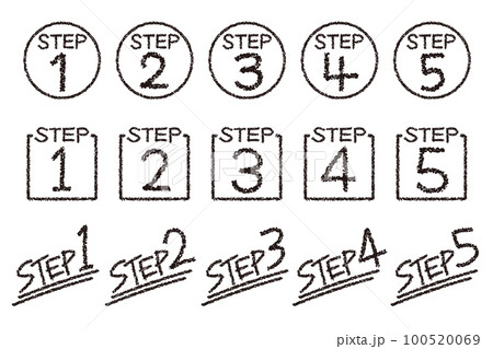 クレヨン素材　手描きのいろいろなSTEPセット 100520069