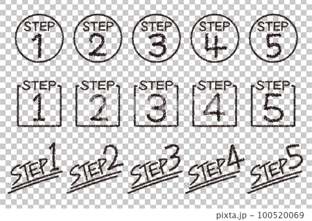 クレヨン素材　手描きのいろいろなSTEPセット 100520069