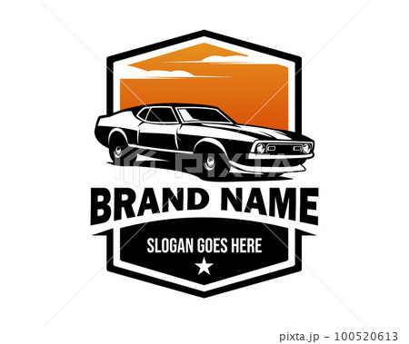 Premium ford mustang mach 1 car vector side illustration isolated. Best for automotive related industries 100520613