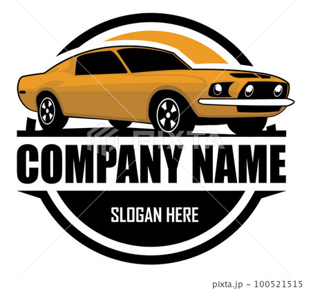 muscle car logo - stylishly isolated emblem badge	 100521515