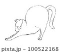 Cat stretches its ass up, line drawing for coloring. 100522168
