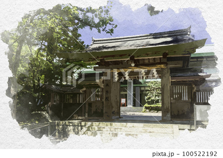 水彩画風　多賀大社　参集殿　滋賀県犬上郡多賀町 100522192