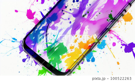 カラフル　スマホ　ペイント　イメージ　 100522263