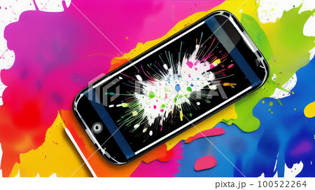 カラフル　スマホ　ペイント　イメージ　 100522264