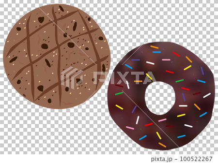 "Chocolate donut" colorful and "chocolate chip cookie" "Chocolate donut" colorful and "chocolate chip cookie" 100522267