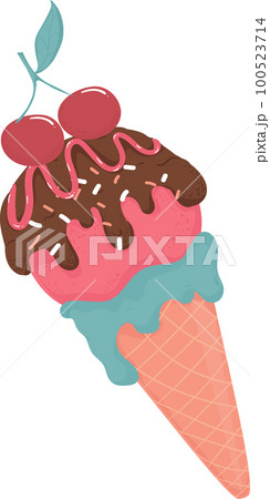 colourful summer fresh fruit juicy ice cream popsicle and waffle cone cartoon hand drawing graphic colourful summer fresh fruit juicy ice cream popsicle and waffle cone cartoon hand drawing graphic 100523714