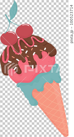 colourful summer fresh fruit juicy ice cream popsicle and waffle cone cartoon hand drawing graphic colourful summer fresh fruit juicy ice cream popsicle and waffle cone cartoon hand drawing graphic 100523714