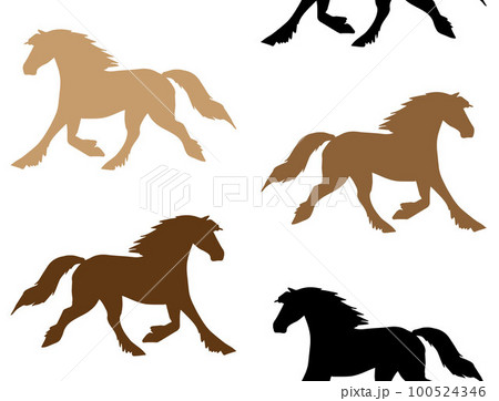 Vector seamless pattern of horse silhouette 100524346
