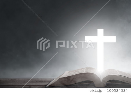 Christian Cross and open book 100524384