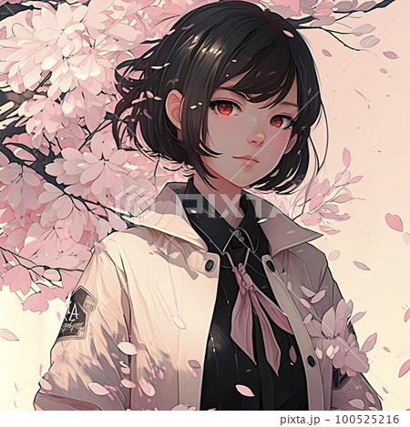 オリジナル 【汎用立ち絵素材サンプル】黒髪セーラー服少女