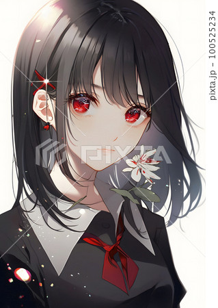 赤くて大きな瞳な印象的な少女 100525234