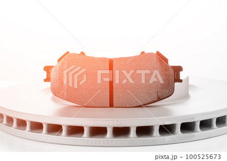 brake discs and pads on a white background 100525673