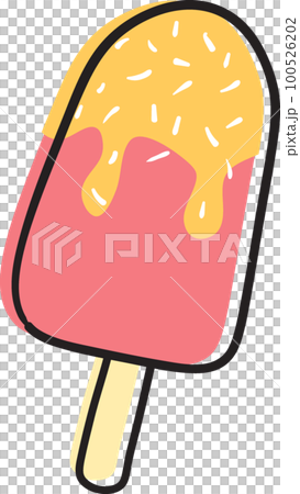sweet ice cream popsicle doodle fun hand drawing icon 100526202