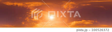 Glowing red orange sunset sky 360-degree panorama in seamless hdr equirectangular format, full zenith for 3D visualization and sky replacement Glowing red orange sunset sky 360-degree panorama in seamless hdr equirectangular format, full zenith for 3D visualization and sky replacement 100526372