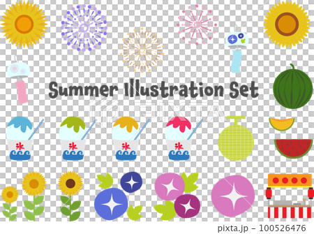 夏のイラストセットのイラスト素材 [100526476] - PIXTA