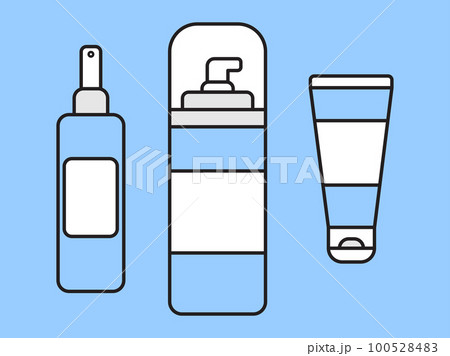 Simple flat vector illustration of cosmetics set. Cosmetical tools 100528483