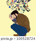 極度のスマホ依存症の生活破綻の様子表したアート作品 100528724