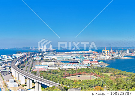 【聖通寺山展望台より瀬戸大橋】 (高解像度版) 香川県綾歌郡宇多津町平山 100528787