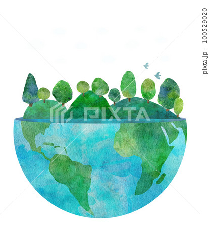 地球の水彩画イラスト/アースデー 100529020