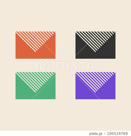 Brutalism design vector envelope collection. Minimalistic simple shape. Art illustration for logo. Brutalism design vector envelope collection. Minimalistic simple shape. Art illustration for logo. 100529769