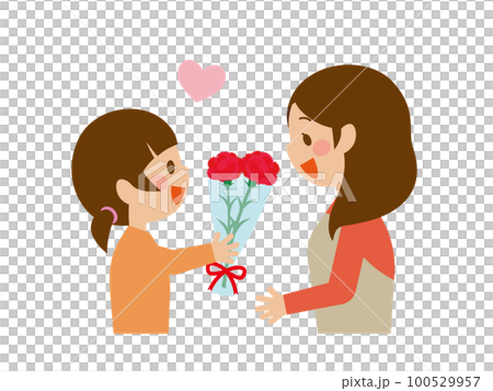 給媽媽送花的女孩（側身） 100529957