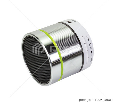 silver bluetooth speaker isolated 100530681