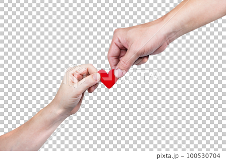 hand holding heart-shaped isolated hand holding heart-shaped isolated 100530704