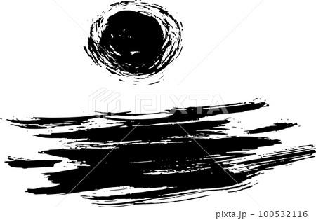 Grunge Ink Brush Print Texture with Copyspace 100532116