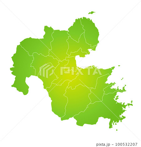 大分県と市町村地図 大分県と市町村地図 100532207