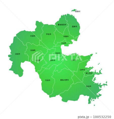 大分県と市町村地図 大分県と市町村地図 100532250