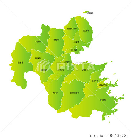 大分県と市町村地図