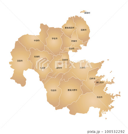 大分県と市町村地図 大分県と市町村地図 100532292