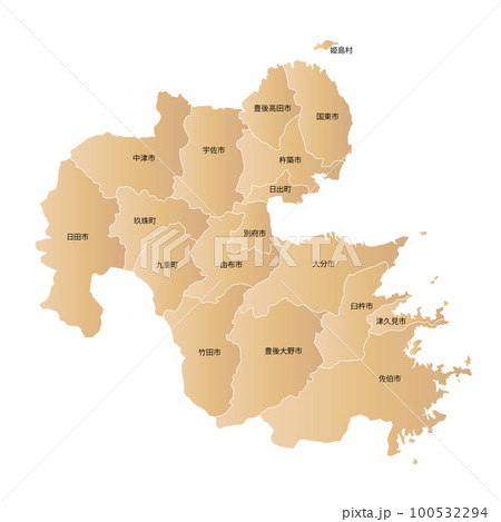大分県と市町村地図 100532294
