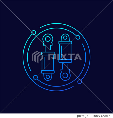 Hydraulic cylinders icon, linear design Hydraulic cylinders icon, linear design 100532867