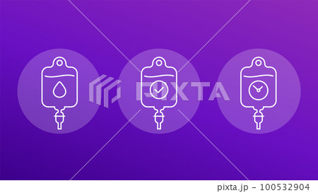 iv bag icons, line vector 100532904